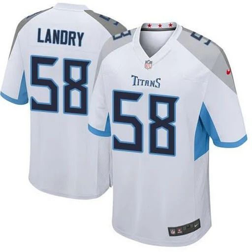 Men Tennessee Titans 58 Harold Landry Nike White Game NFL Jersey